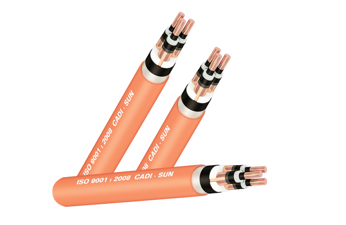 Cáp 3 lõi, màn chắn bằng đồng, băng thép 18/30(36)KV
